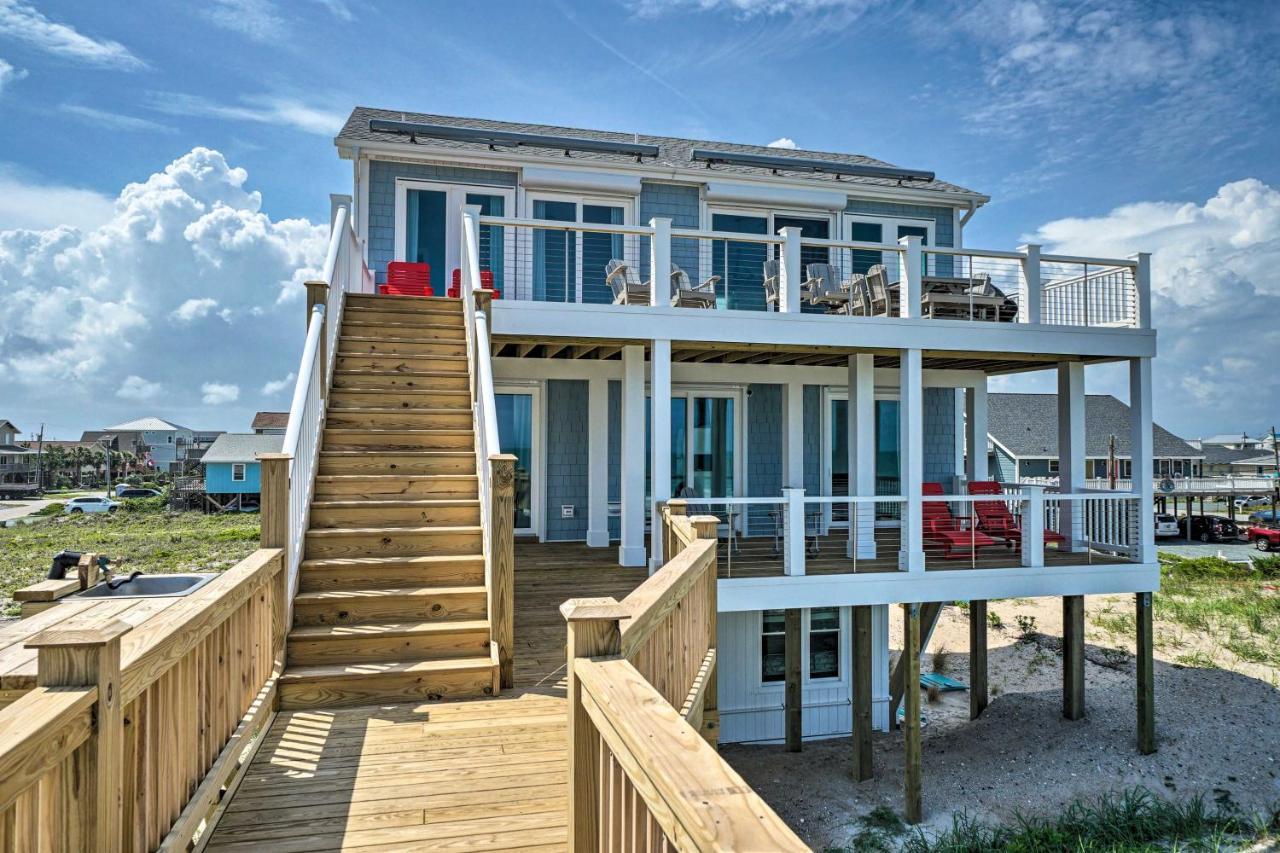 Beachfront Oasis With 2 Large Decks, Bbq And Views! Topsail Beach Ngoại thất bức ảnh